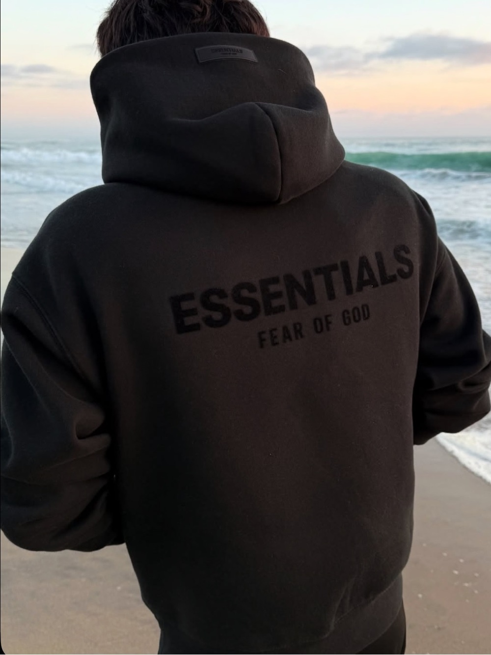 Fear of God Essentials Relaxed Hoodie 'Stretch Limo' sweatshirt black